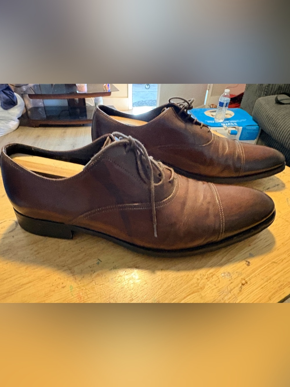 To Boot New York Brown Leather Cap-Toe Derby Shoes